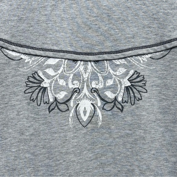 Y2K Athleta Floral Gray Full Zip Long Hoodie Jacket XS - Picture 8 of 12